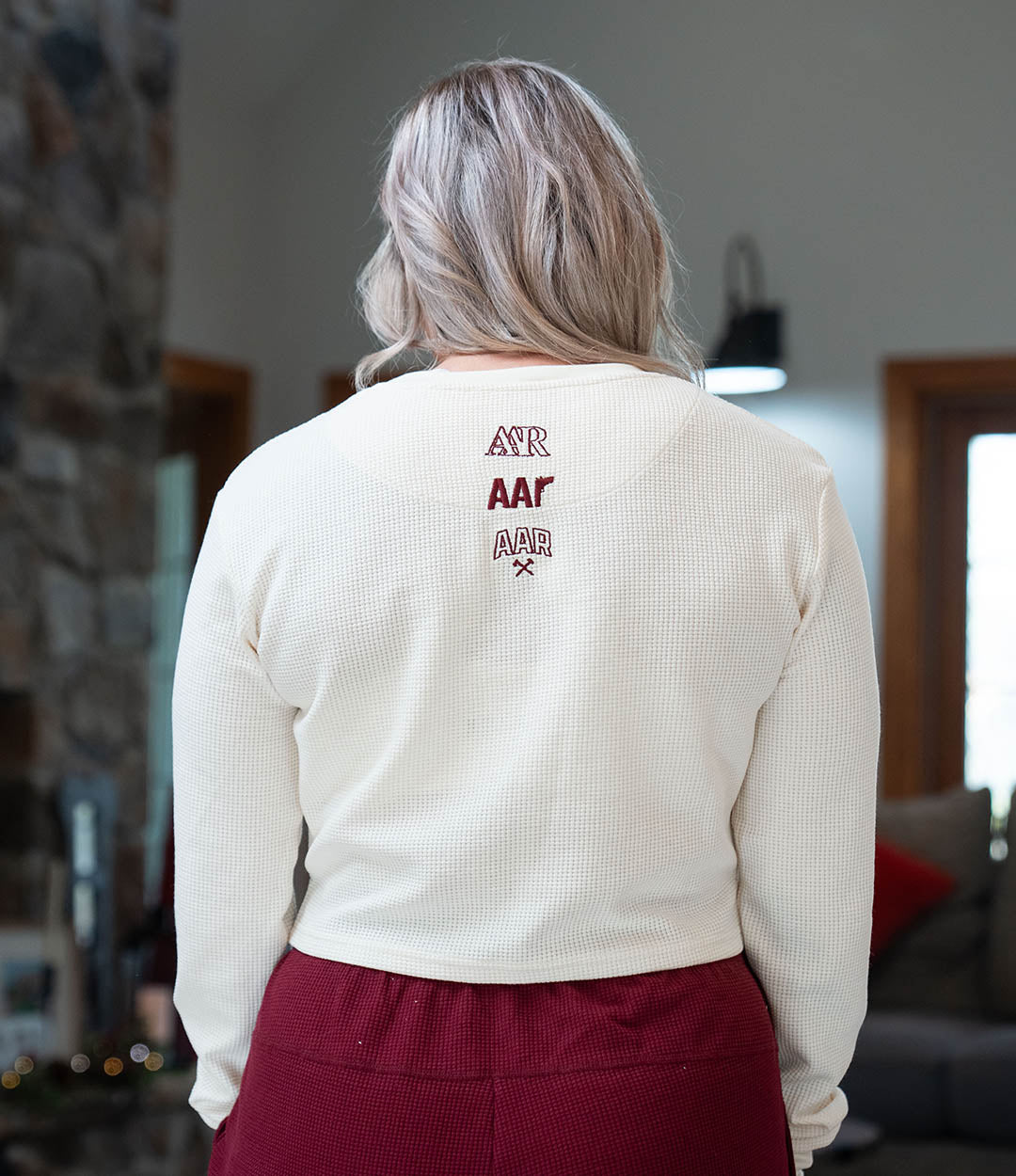 AAR Women's Cream Crop Thermal Long Sleeve