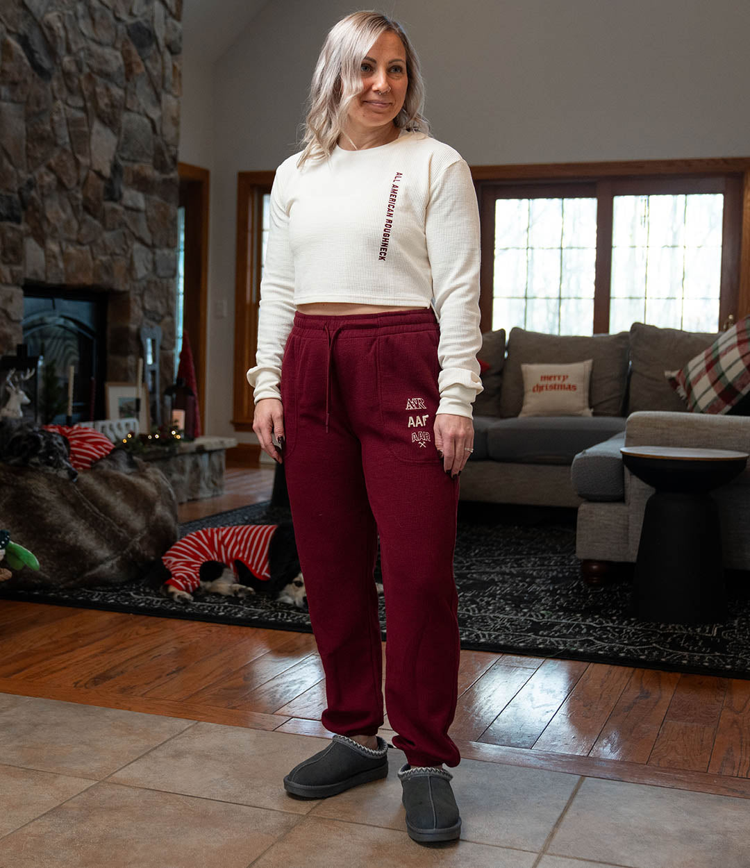 AAR Women's Cream Crop Thermal Long Sleeve