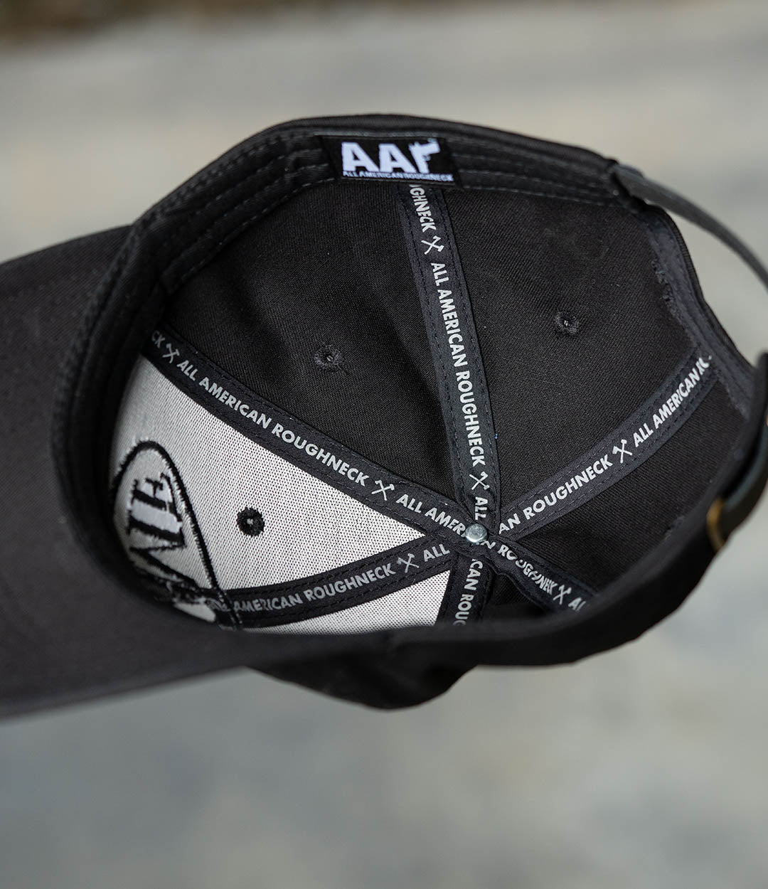 Black HWMF Oval 6-Panel Cotton Hat