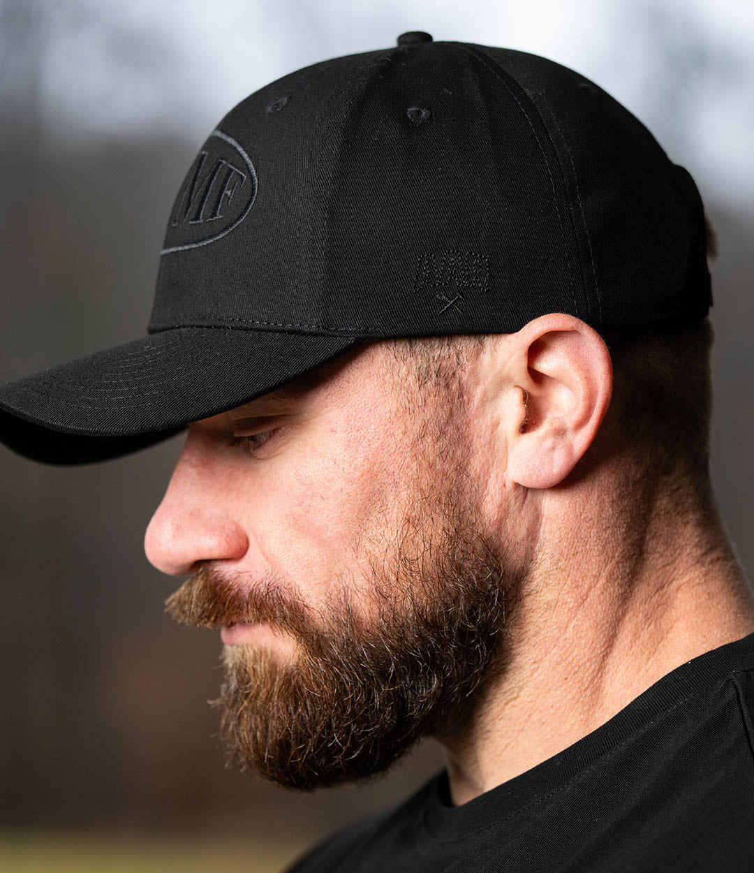 Black HWMF Oval 6-Panel Cotton Hat