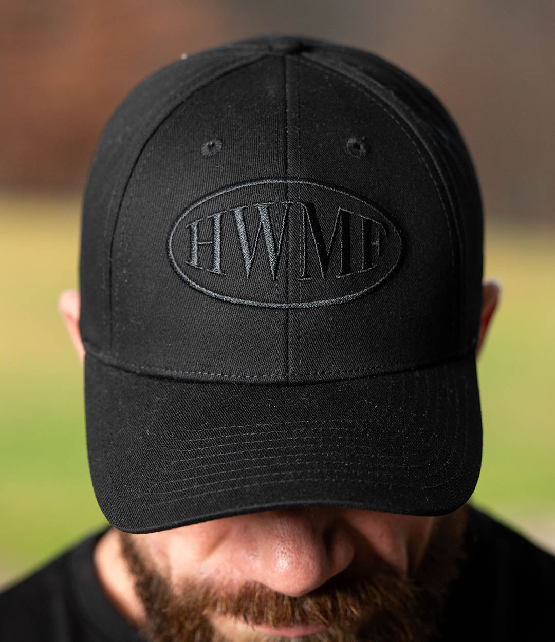 Black HWMF Oval 6-Panel Cotton Hat