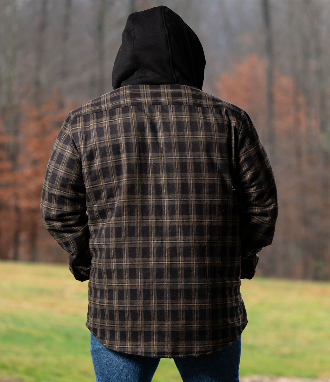 Backwoods Flannel Hooded Insulated Jacket - Oakmoss