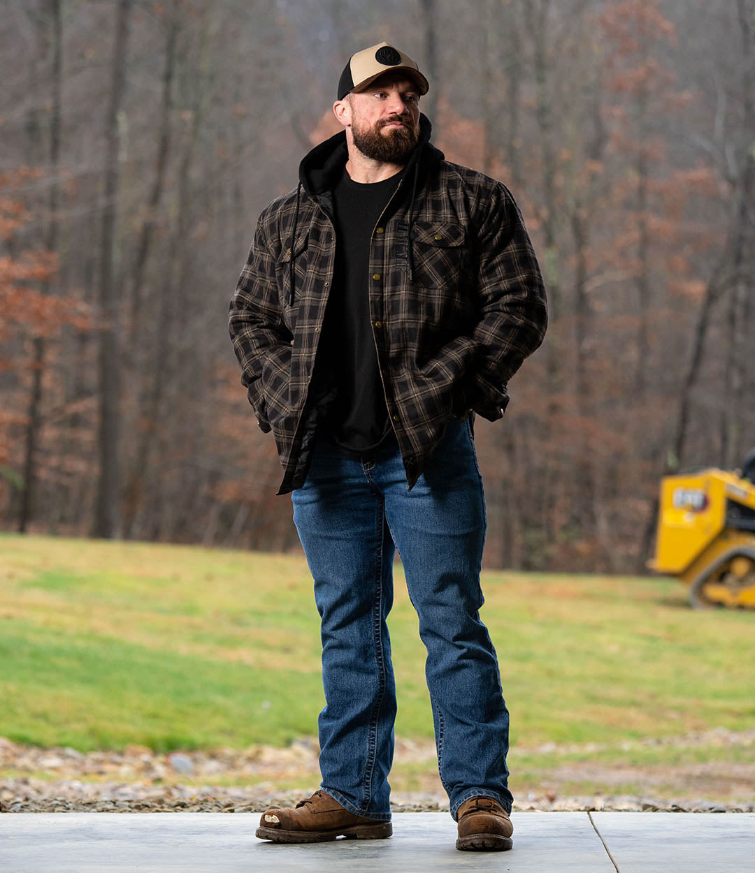 Backwoods Flannel Hooded Insulated Jacket - Oakmoss