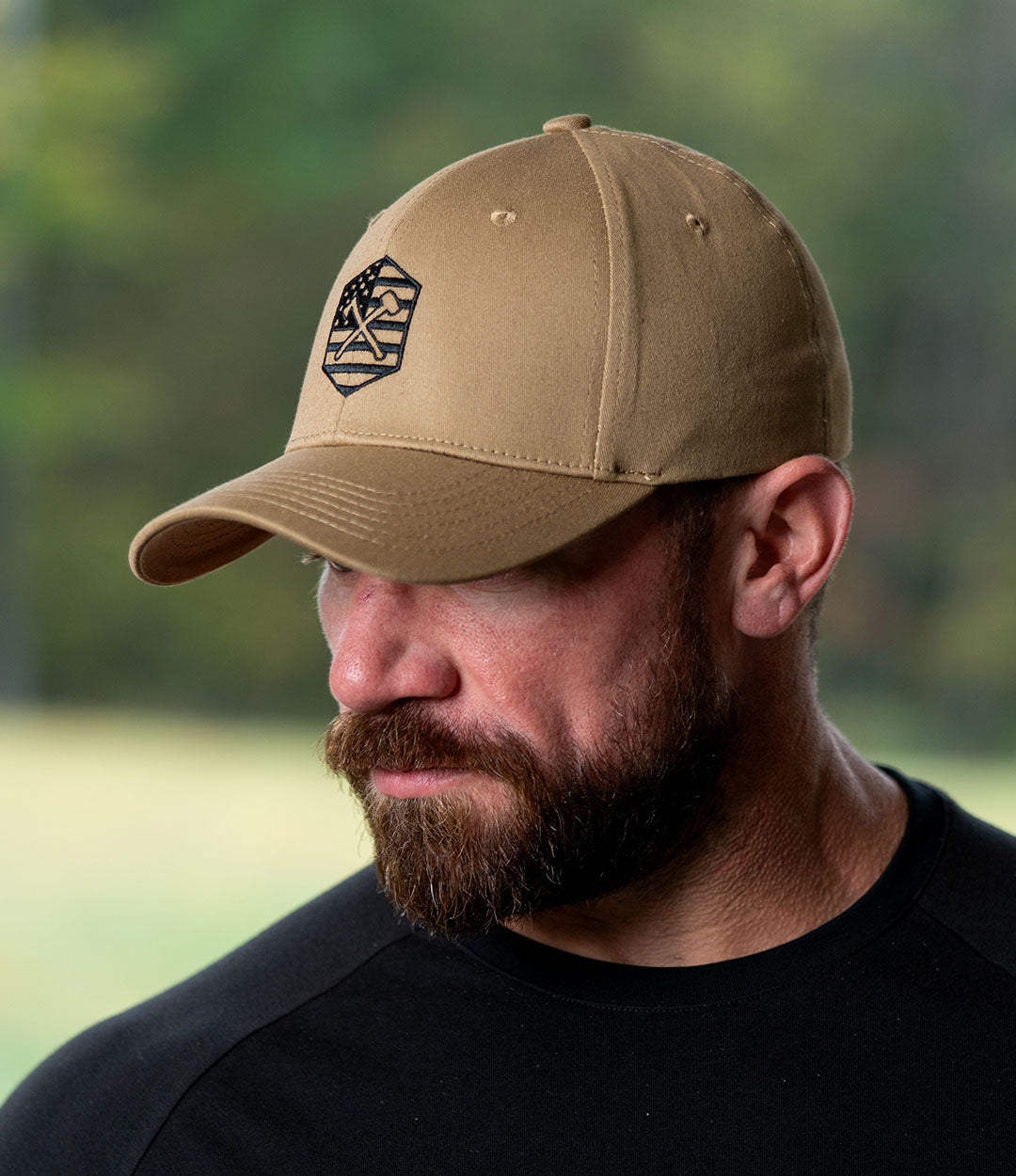 Flex Hat // Black on Khaki