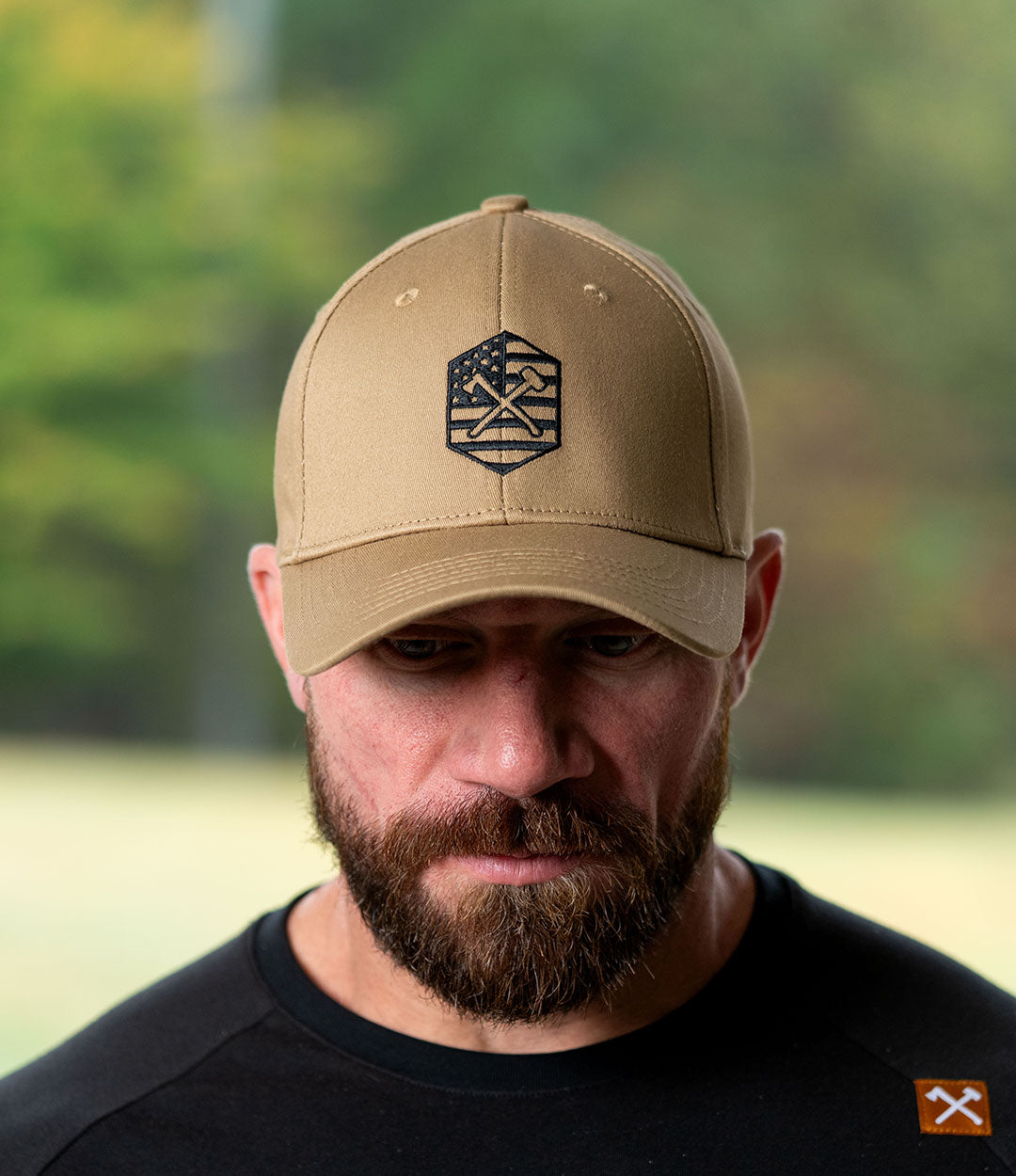 Flex Hat // Black on Khaki