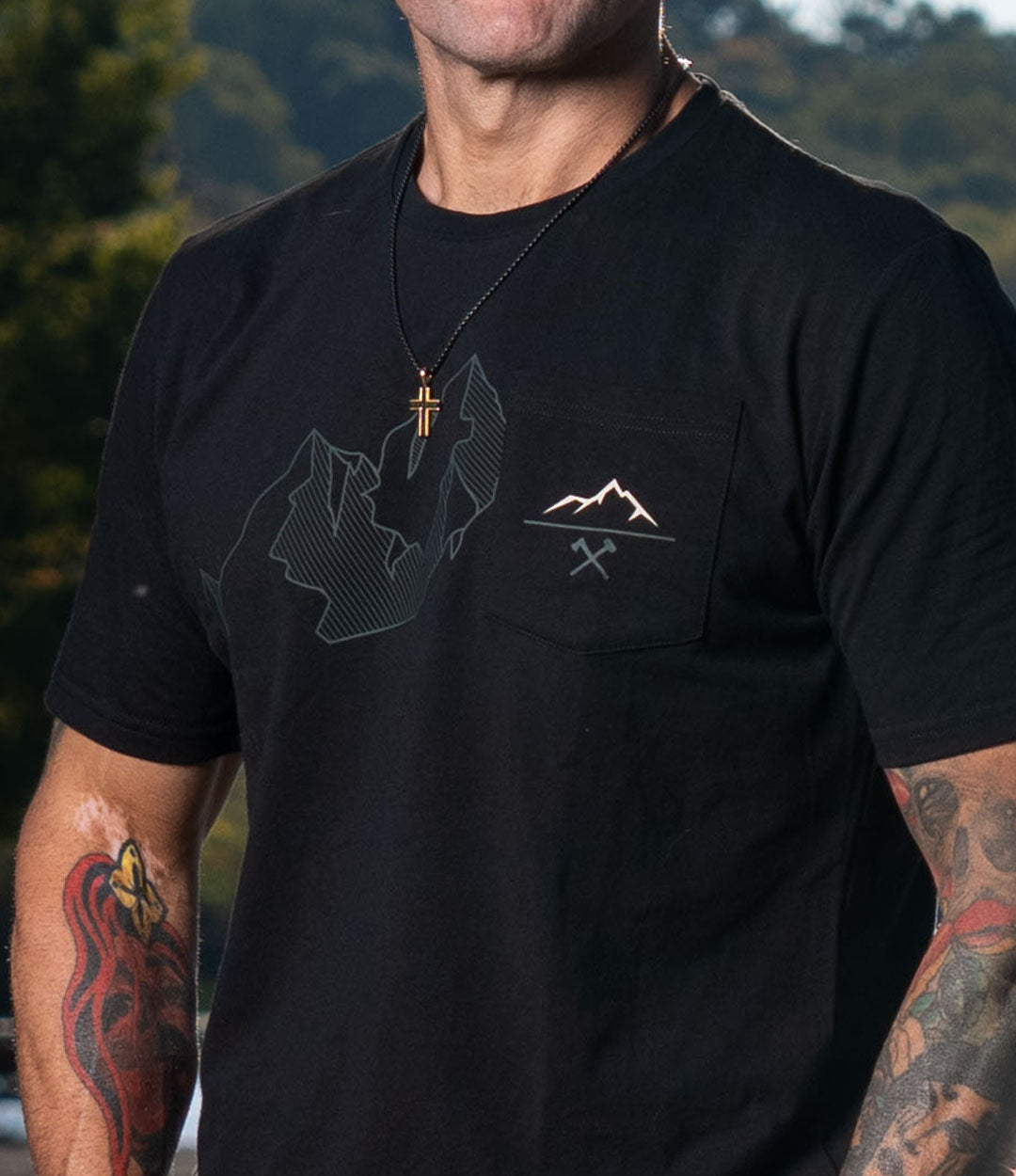 Custom Pocket Tee // Military Peak