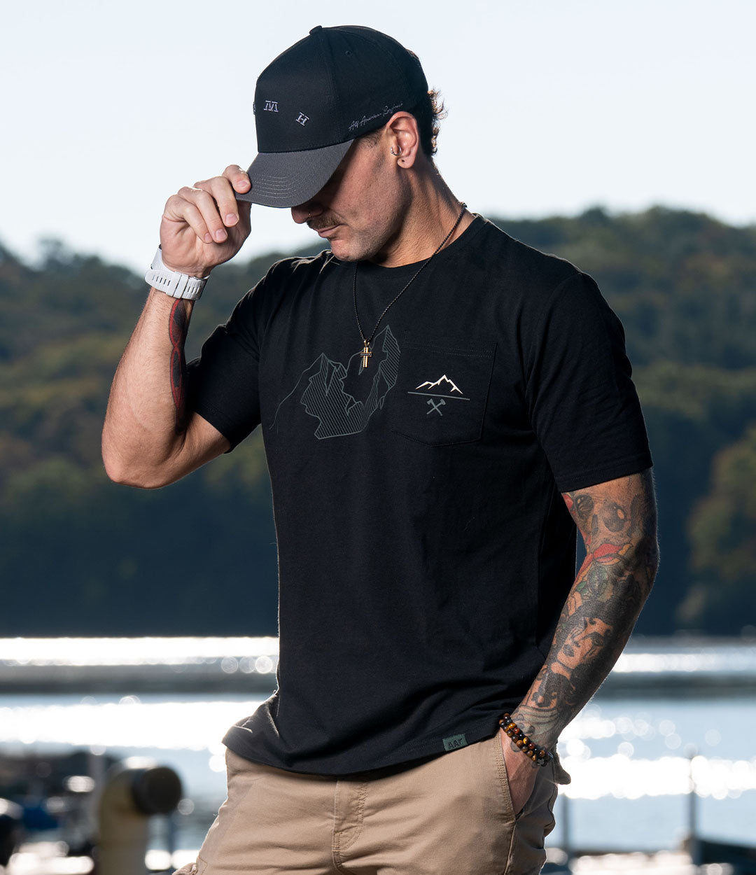 Custom Pocket Tee // Military Peak