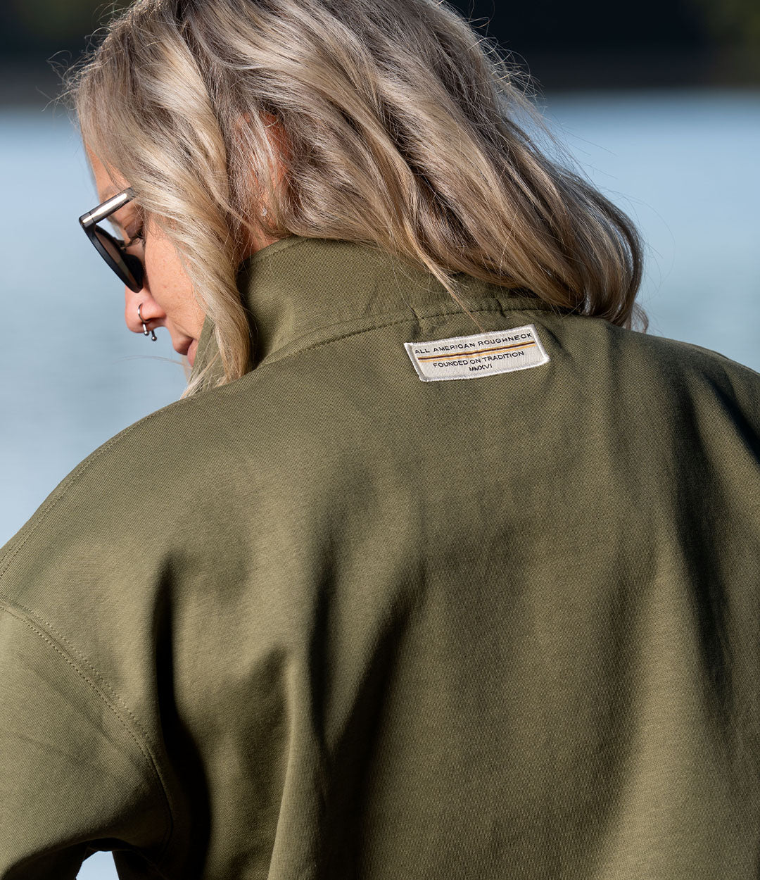 Cropped Quarter Zip // Olive Brigade
