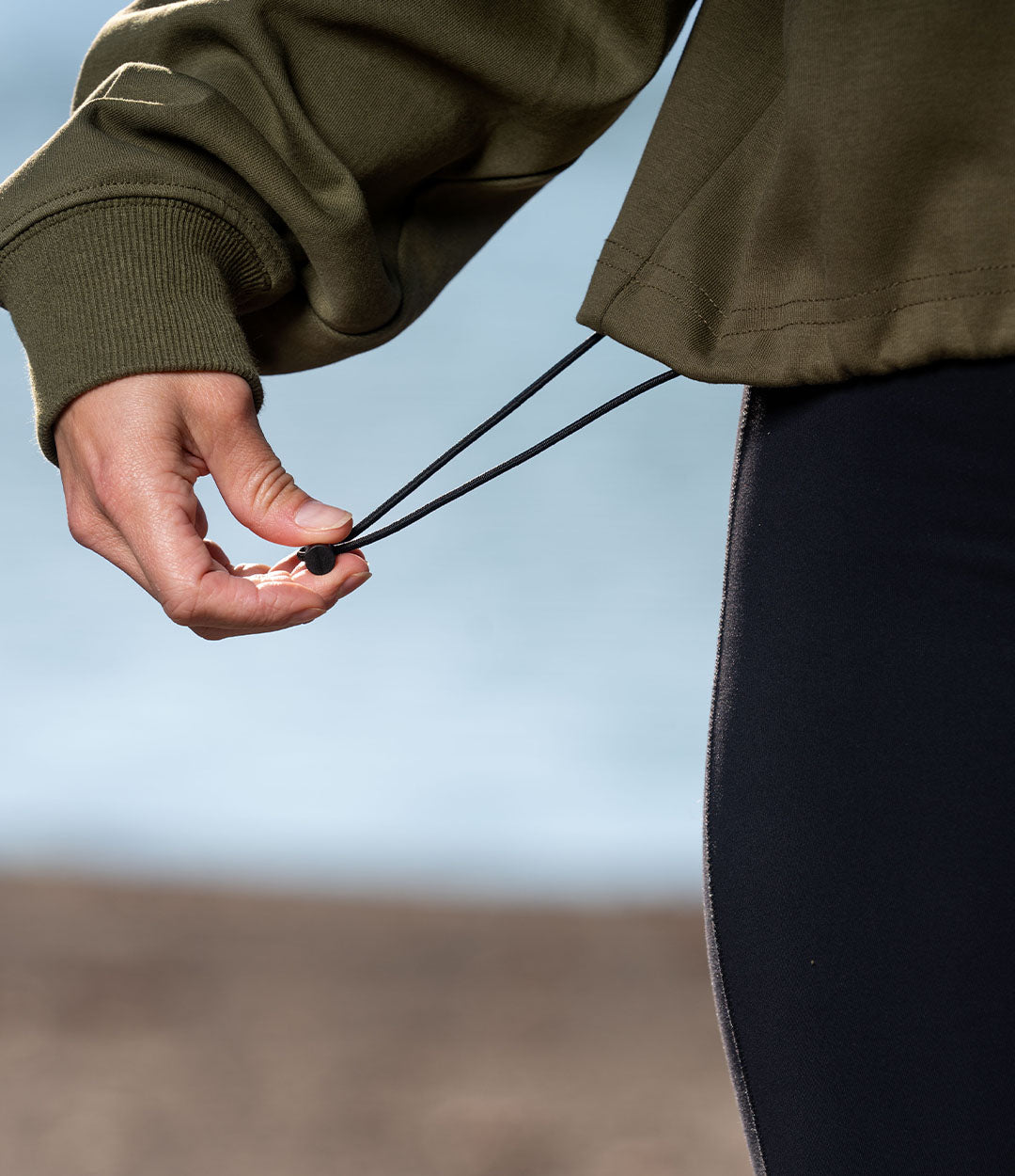 Cropped Quarter Zip // Olive Brigade