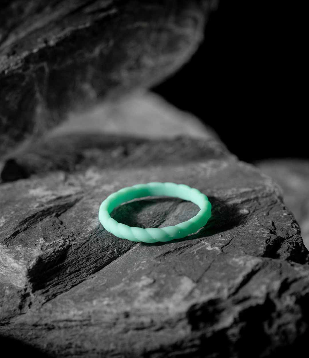 Women's Rope Silicone Ring // Light Mint