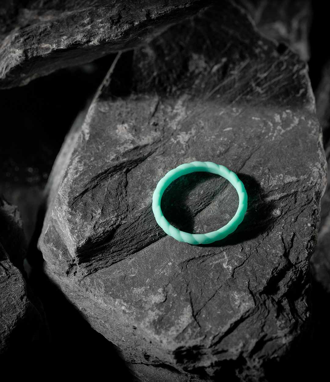 Women's Rope Silicone Ring // Light Mint