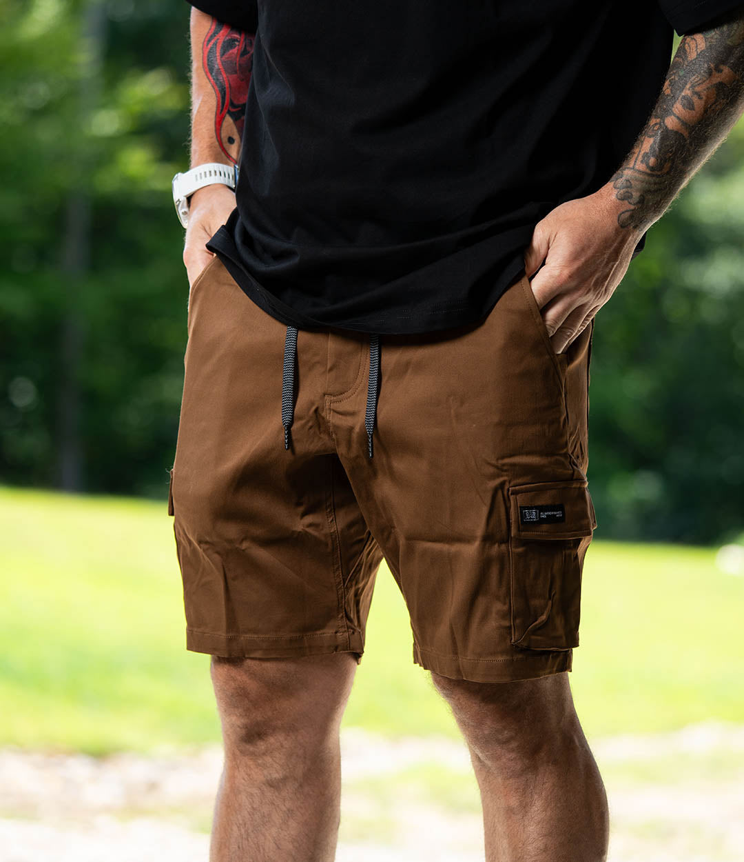 Dry Earth Brown Cargo Hybrid Short