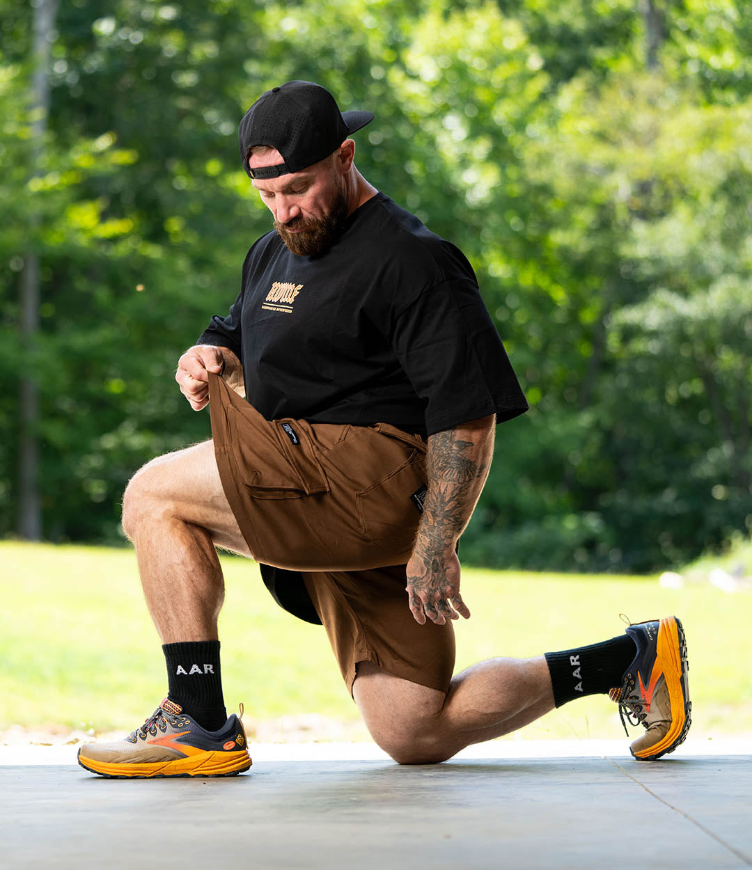 Dry Earth Brown Cargo Hybrid Short