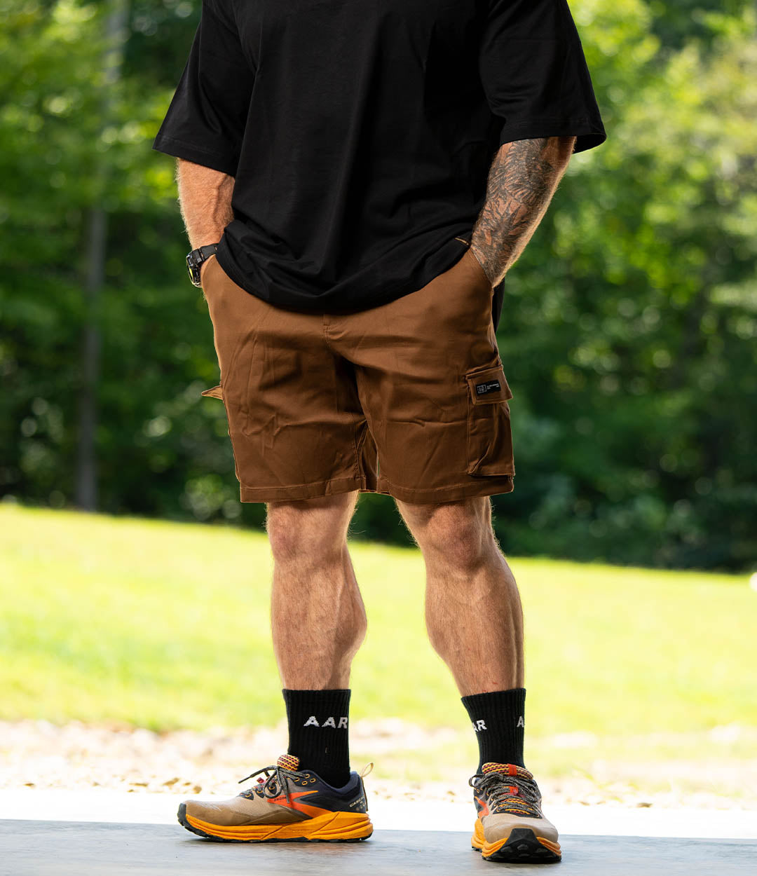 Dry Earth Brown Cargo Hybrid Short
