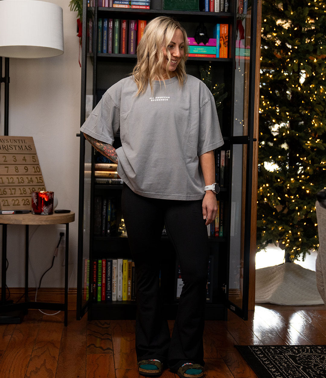 Crop Drop Shoulder // Steel Thorns