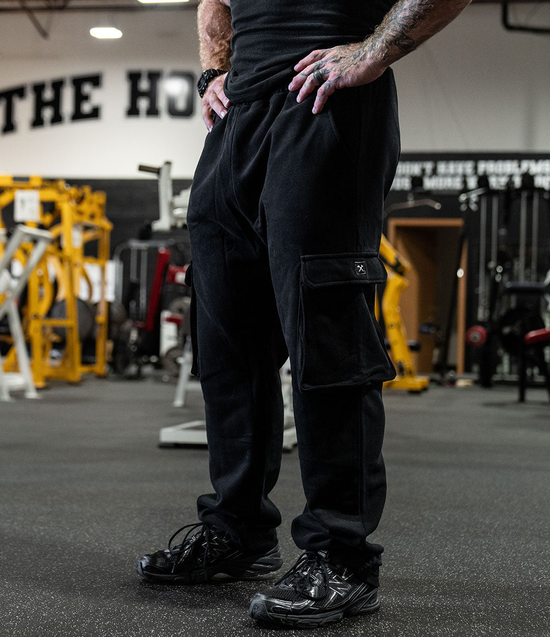 Open Hem Cargo Sweats // Black