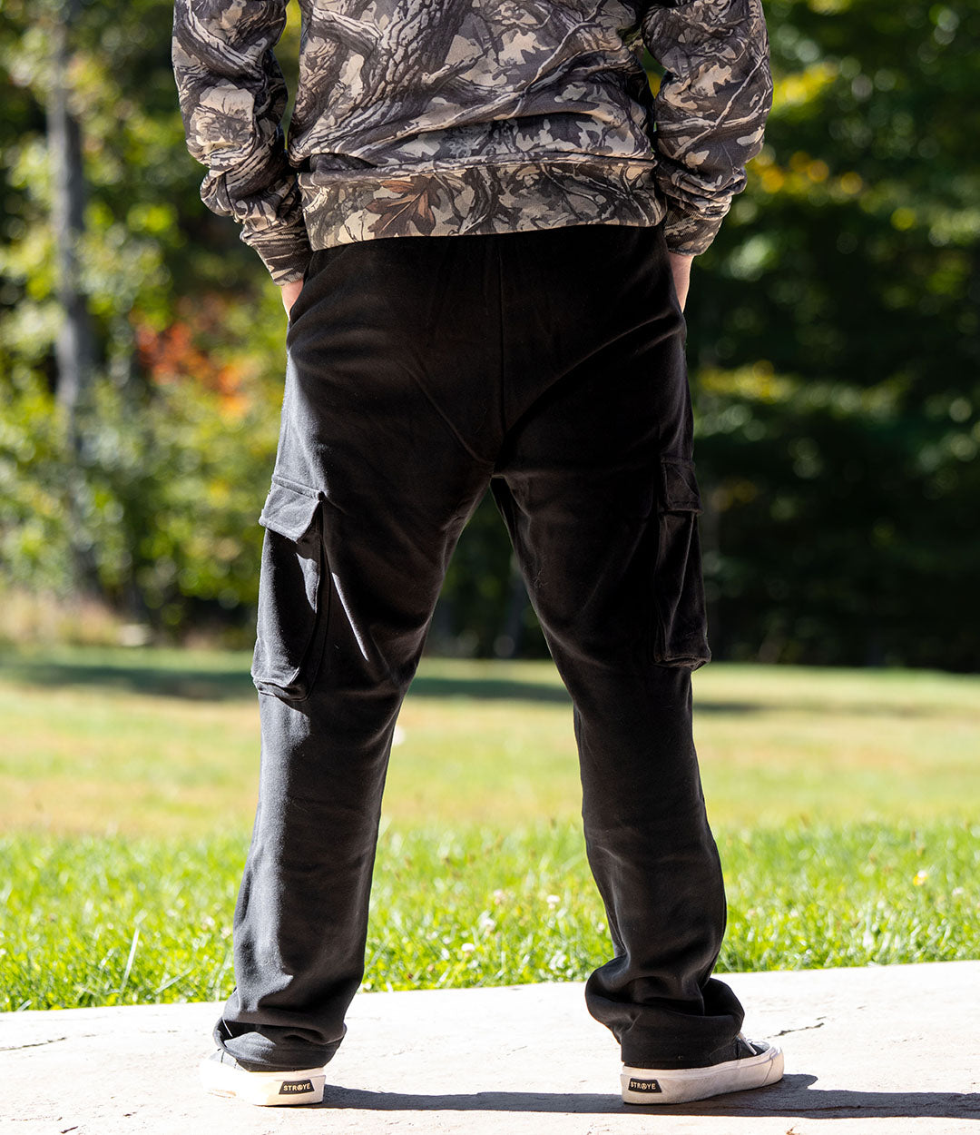 Open Hem Cargo Sweats // Black