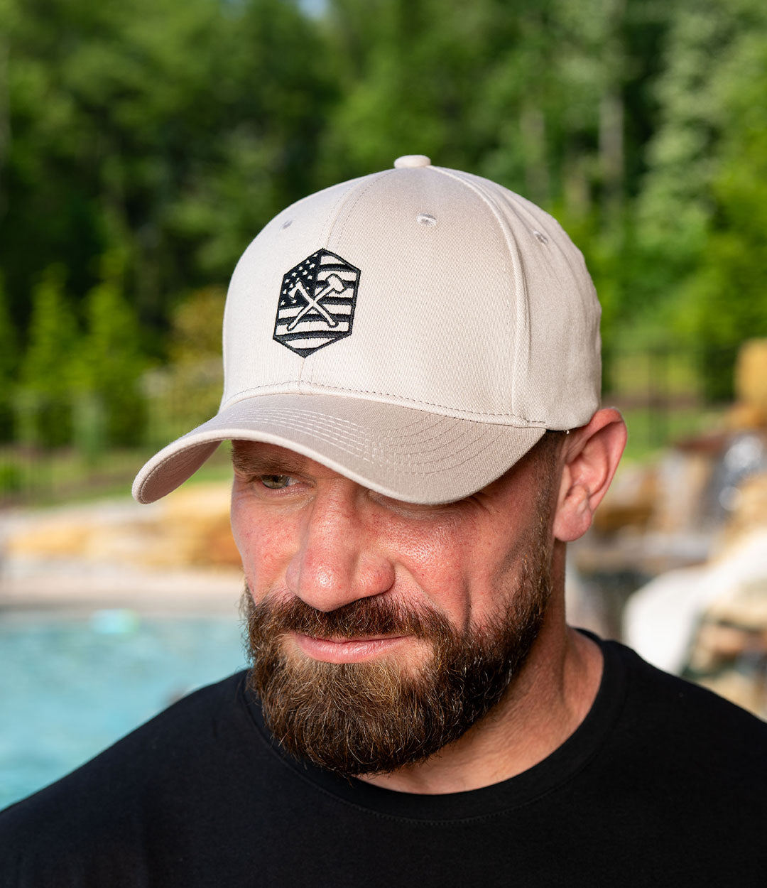 Black On Grey Shield Flex Hat