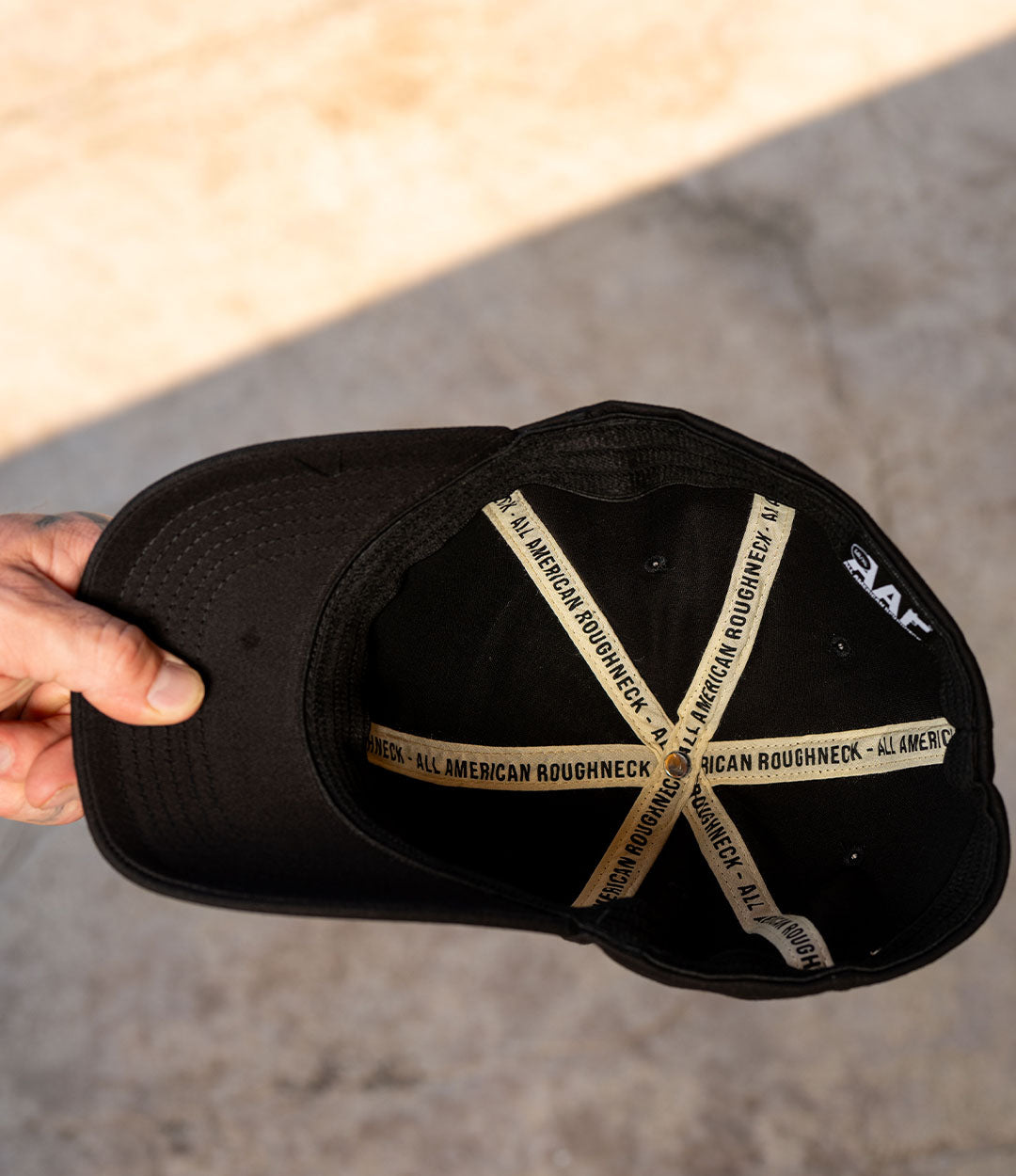 Khaki On Black Shield Flex Hat