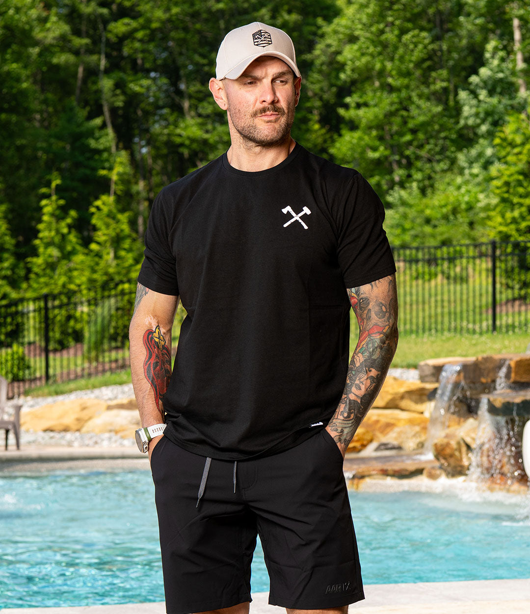 AAR White on Black Simple Tee