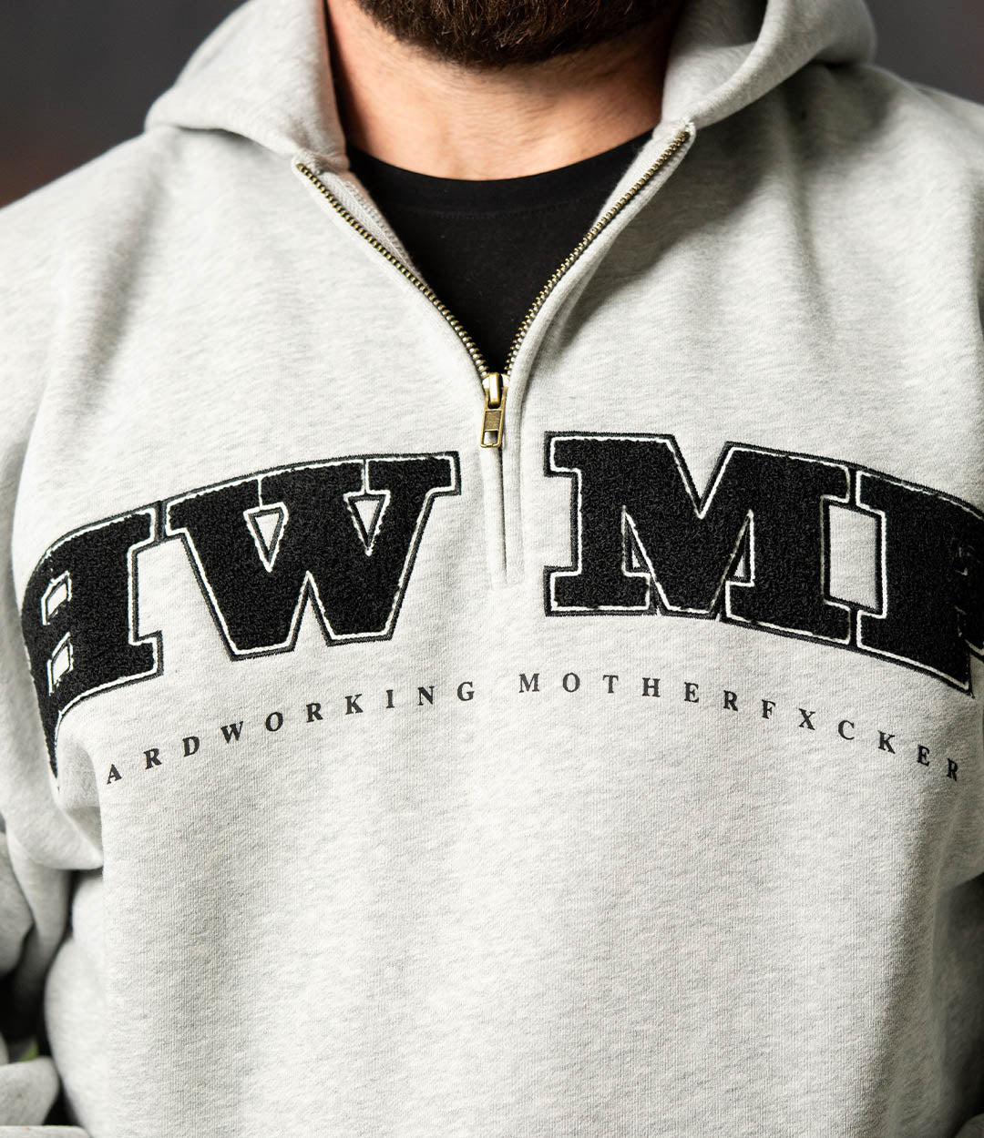 Heather HWMF Plush Hooded Quarter Zip – All American Roughneck