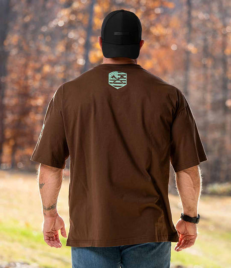 AAR Logo Drop Shoulder Tee - Turquoise/Chocolate