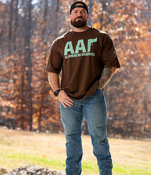 AAR Logo Drop Shoulder Tee - Turquoise/Chocolate