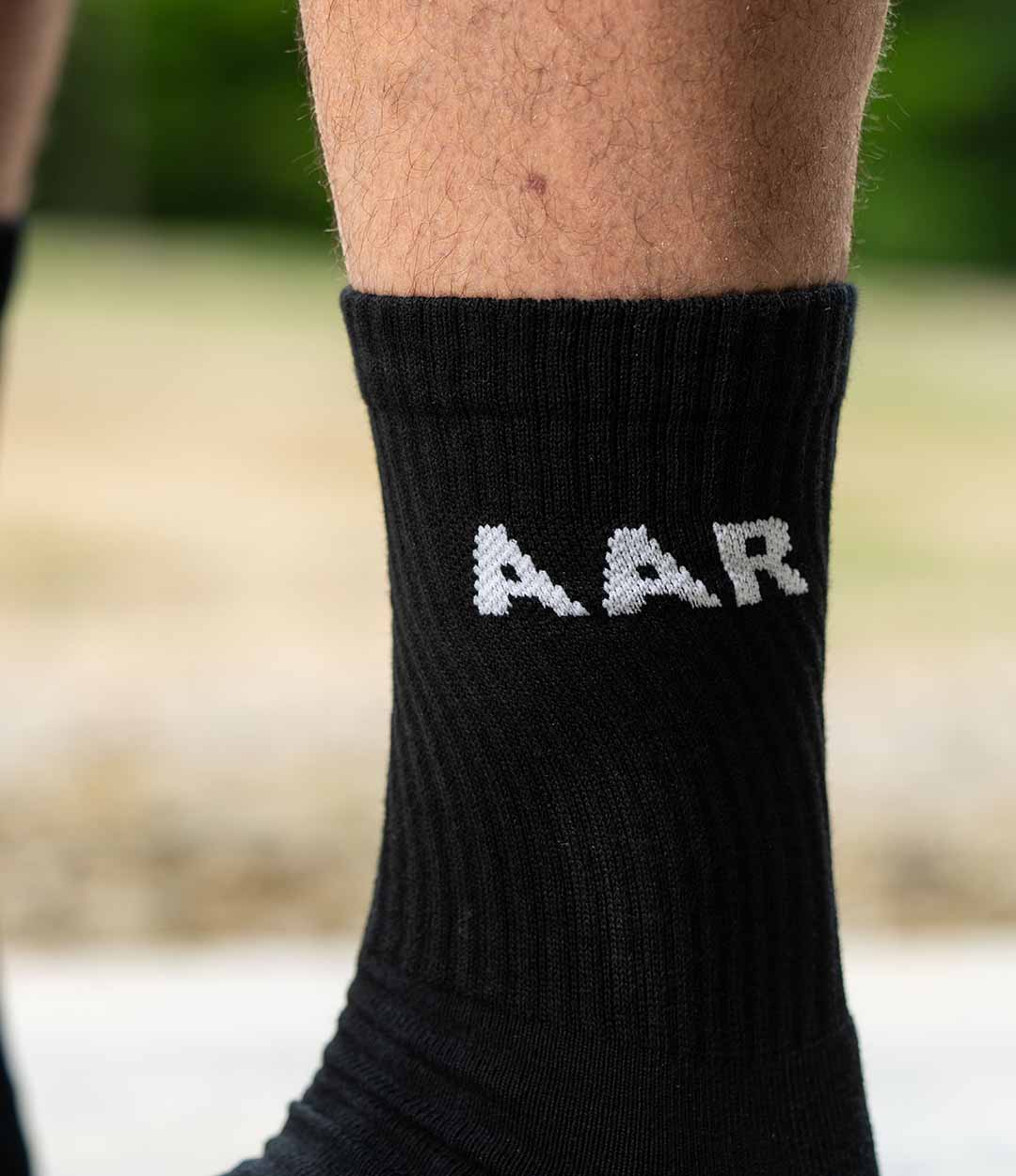 AAr Logo Crew Socks // Black