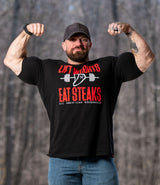Lift Weights Eat Steaks Tee // Black
