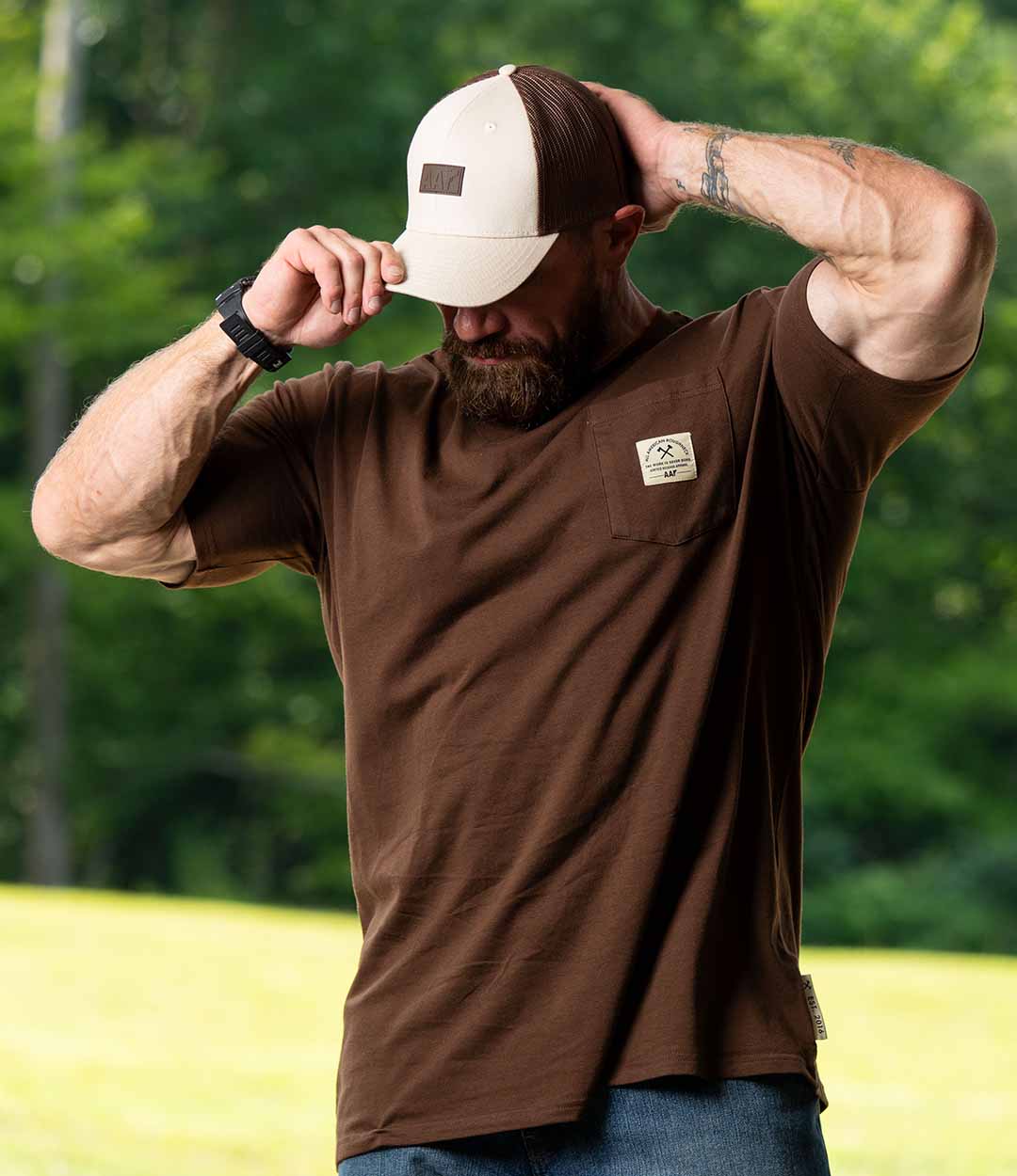 Pocket Tee Never Done // Brown