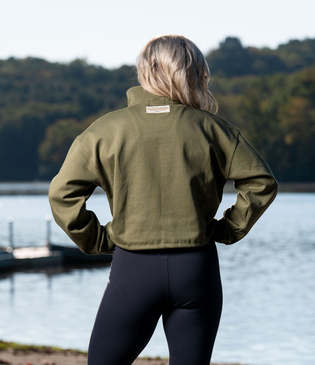 Cropped Quarter Zip // Olive Brigade
