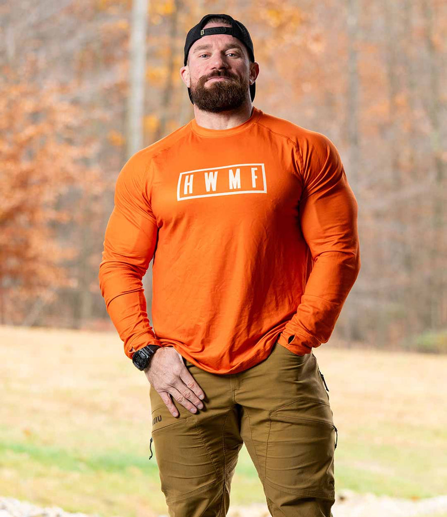 burnt orange long sleeve t shirt