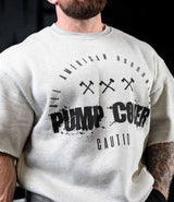 Black on Heather Pump Cover Cutoff Crewneck