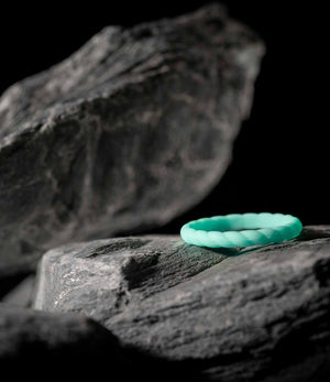 Women's Rope Silicone Ring // Light Mint