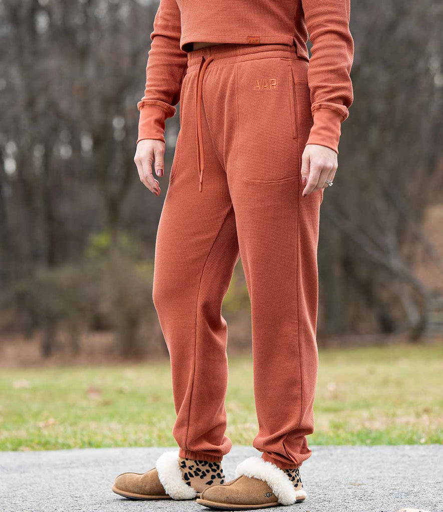 Women's Thermal Sweatpants - Smoked Paprika - All American