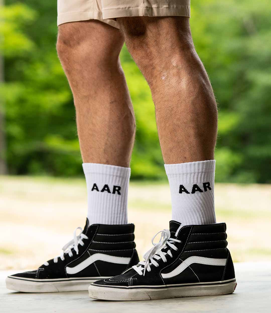 AAr Logo Crew Socks // White