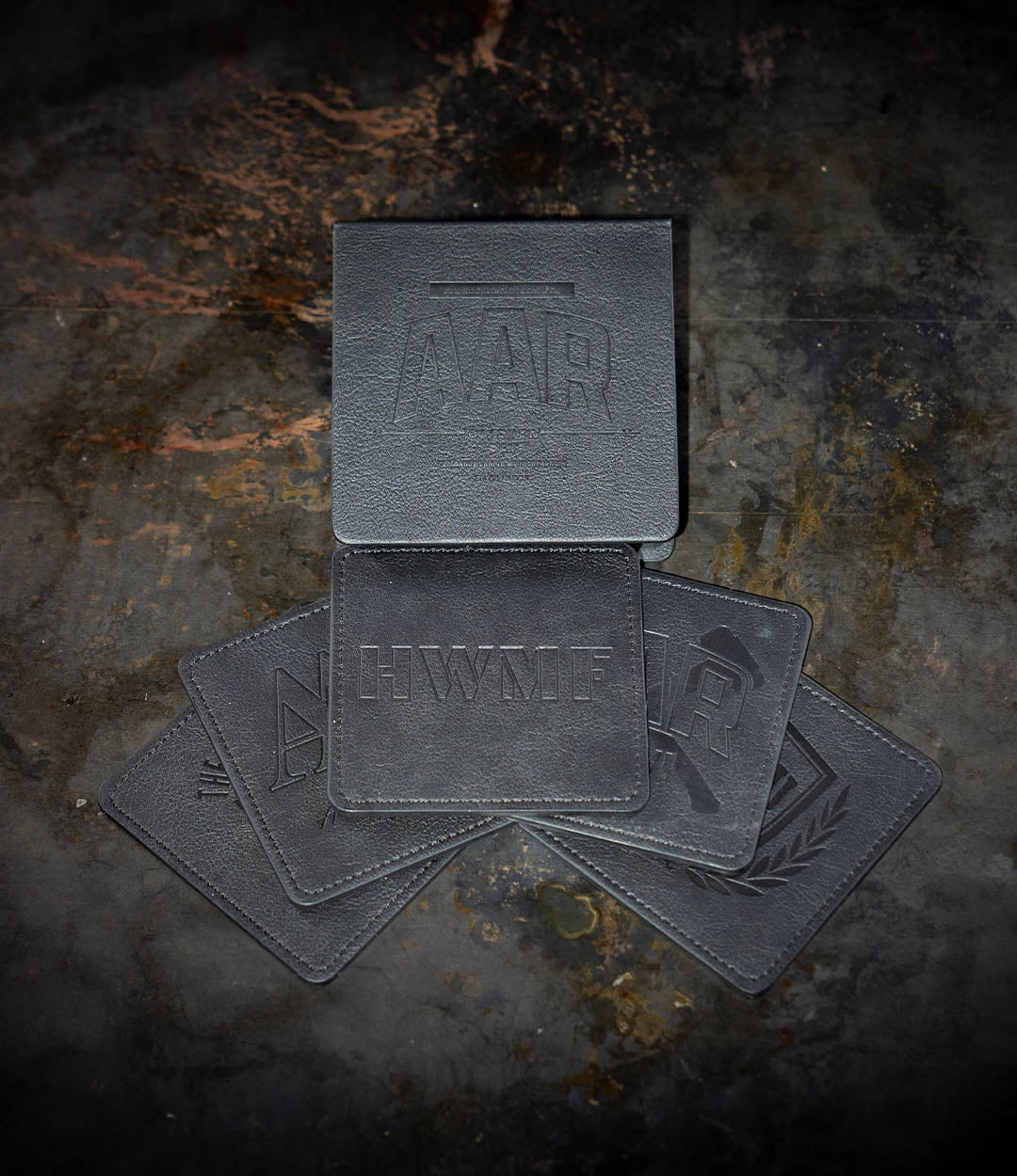 AAR Leather Coaster Set