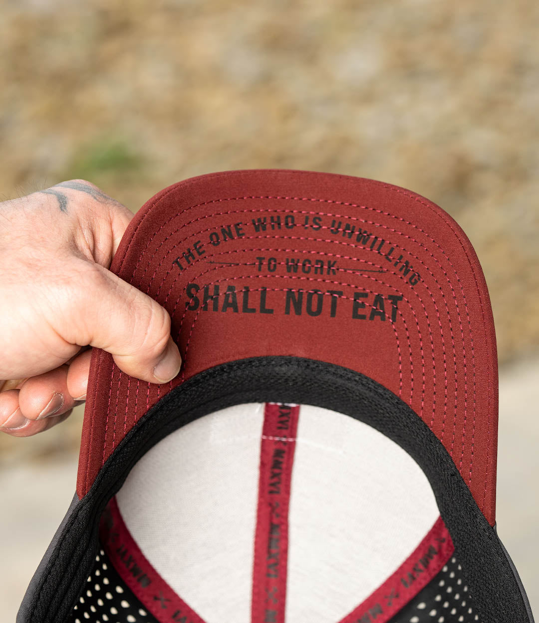 Shall Not Eat 6 Panel Performance Hat
