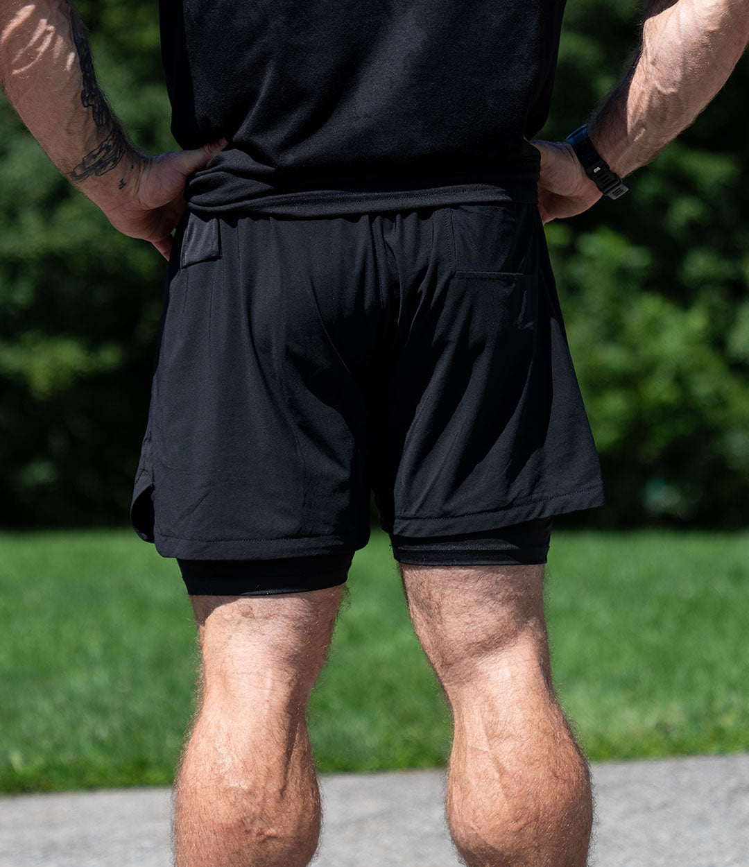 Lined Training Shorts // Khaki on Black