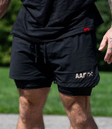 Lined Training Shorts // Khaki on Black