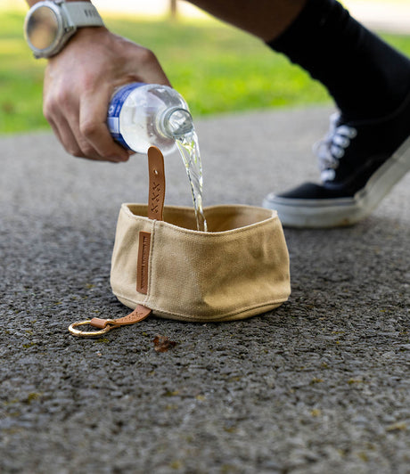 Waxed Canvas Dog Bowl