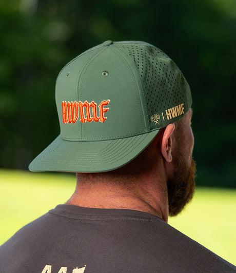 Green HWMF Ridge Flat Brim Performance Hat