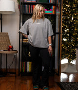 Crop Drop Shoulder // Steel Thorns