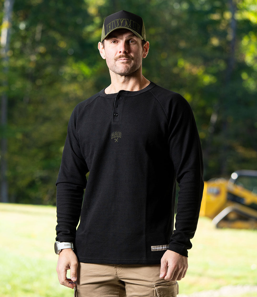 Ash Black Henley Thermal