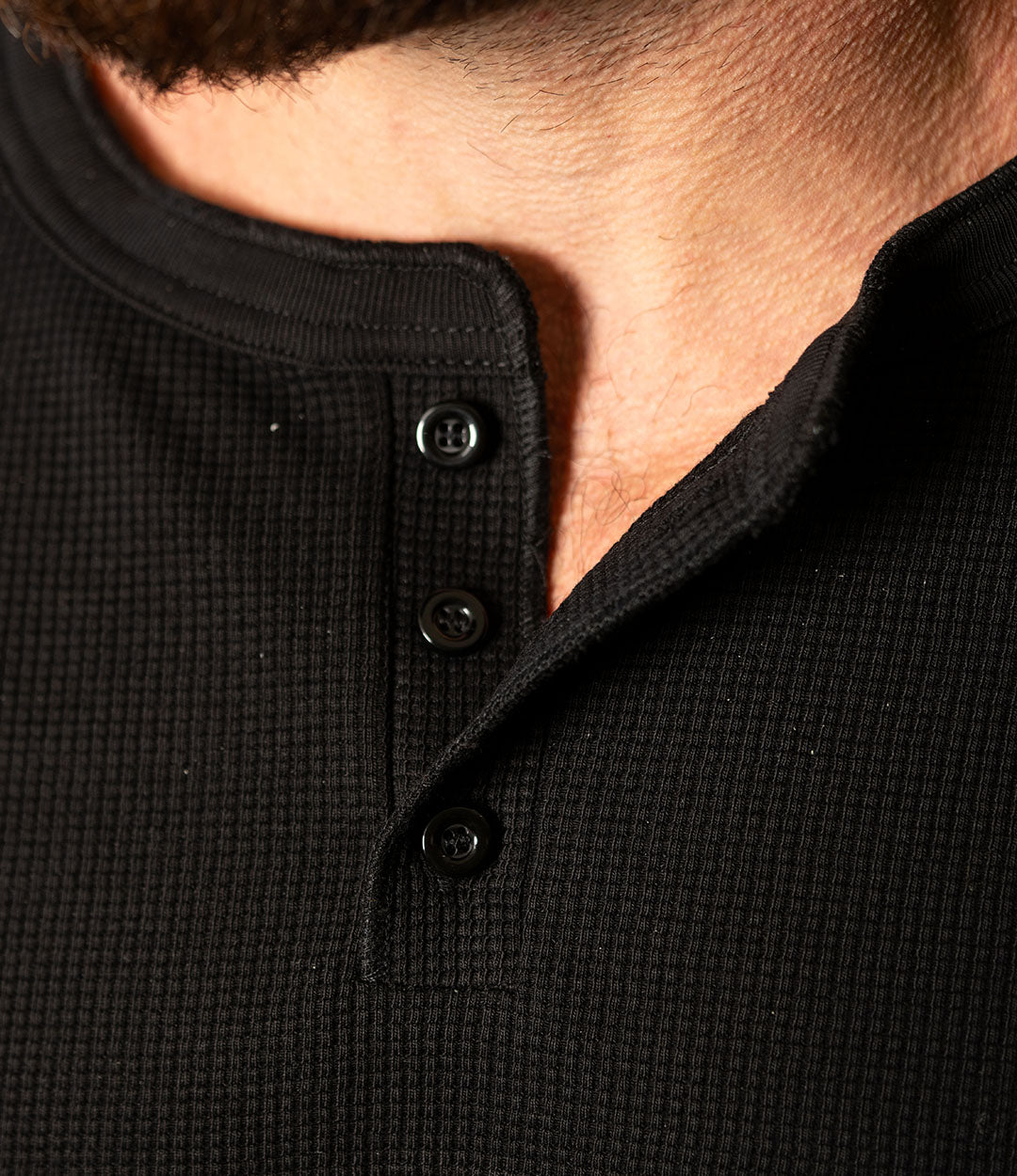 Ash Black Henley Thermal