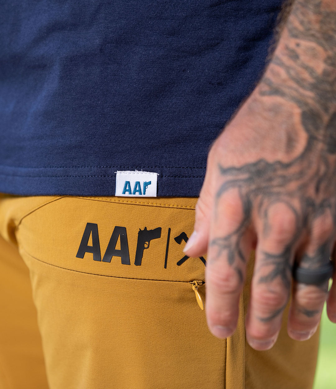 Custom Tee // Navy Blue Badge
