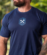 Custom Tee // Navy Blue Badge
