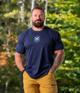Custom Tee // Navy Blue Badge