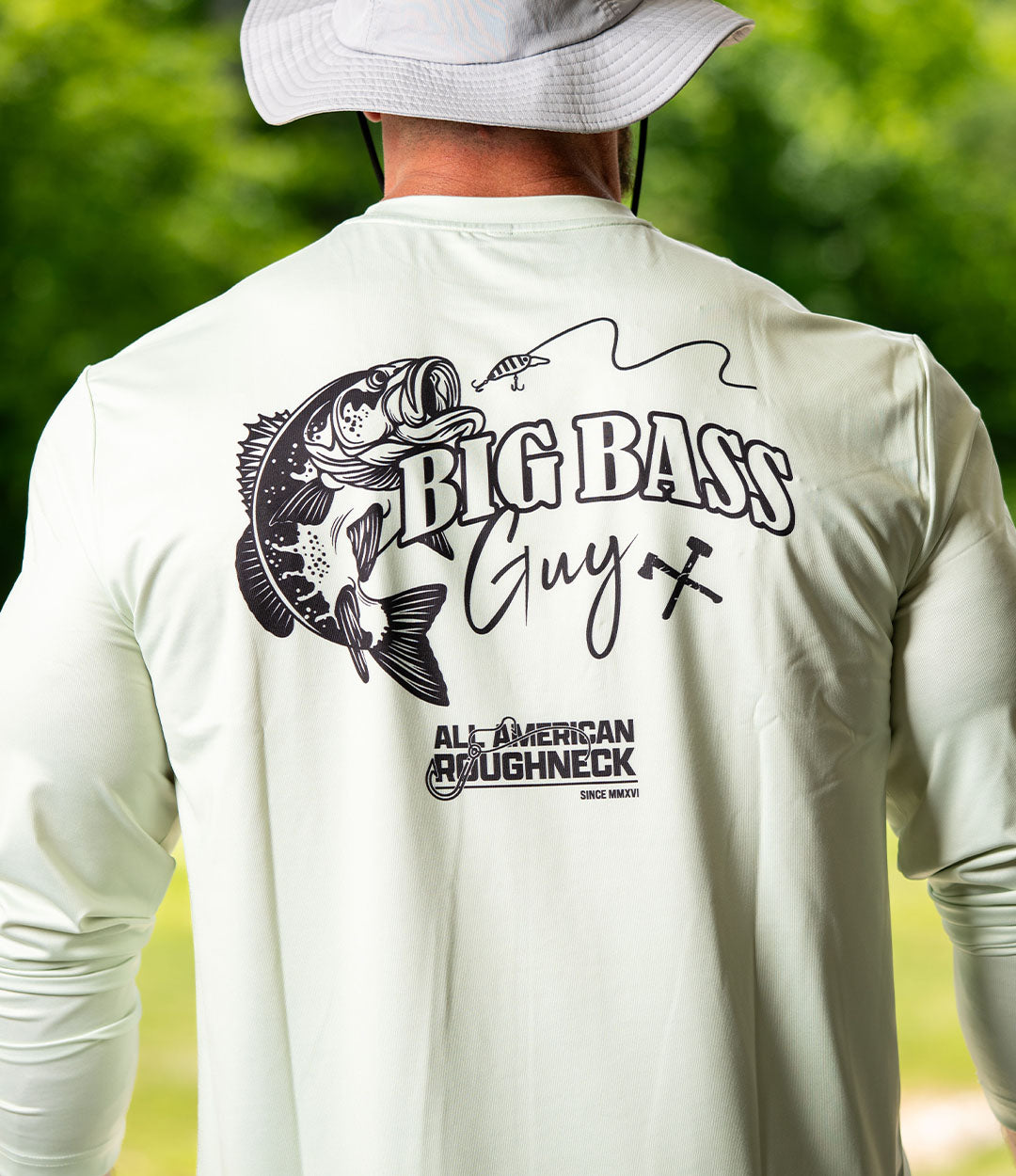 Big Bass Guy Fishing Shirt - All American Roughneck