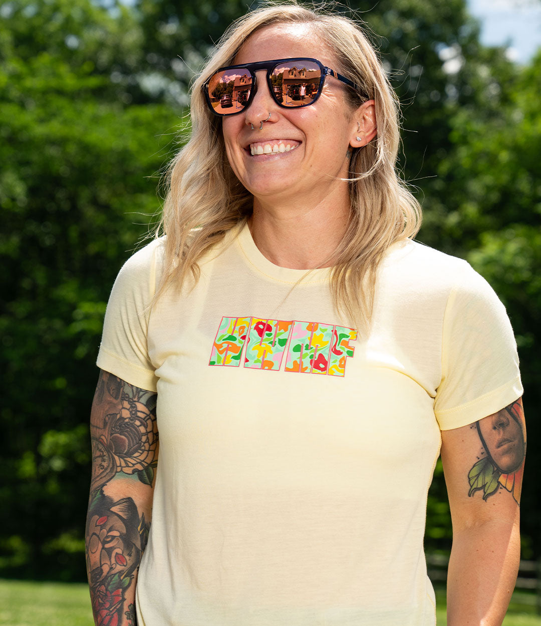 HWMF Retro Women's Cut Tee - Yellow